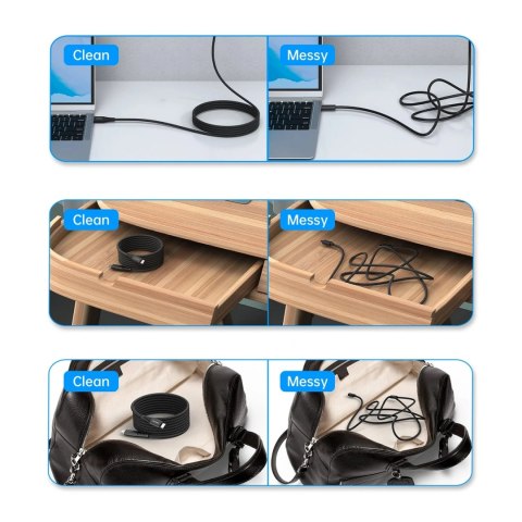 Kabel Choetech XCC-1051 magnetyczny USB-C / USB-C PD 3.1 240W 1.8m - czarny Kabel Choetech XCC-1051 magnetyczny USB-C / USB-C PD 3.1 240W 1.8m - czarny