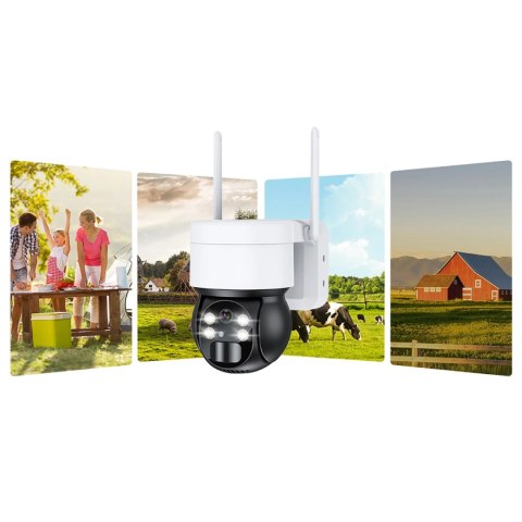 Kamera Choetech ASC006-WF solarna inteligentna PTZ WiFi z panelem słonecznym 5W - biała Kamera Choetech ASC006-WF solarna inteligentna PTZ WiFi z panelem słonecznym 5W - biała