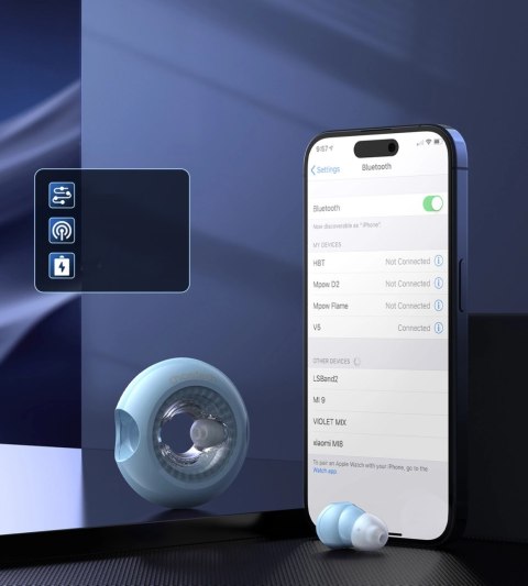 Słuchawki Choetech BH-T22 LightAura VocalSound bezprzewodowe TWS Bluetooth 5.3 - niebieskie Słuchawki Choetech BH-T22 LightAura VocalSound bezprzewodowe TWS Bluetooth 5.3 - niebieskie