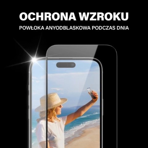 Szkło hartowane PanzerGlass Ultra-Wide Fit z filtrem odblasków i niebieskiego światła z pozycjonerem na iPhone 15 Plus Szkło hartowane PanzerGlass Ultra-Wide Fit z filtrem odblasków i niebieskiego światła z pozycjonerem na iPhone 15 Plus
