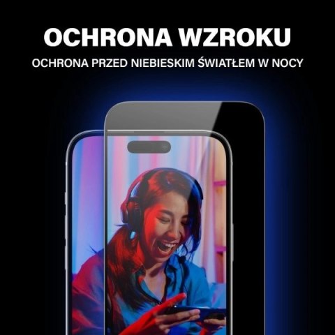 Szkło hartowane PanzerGlass Ultra-Wide Fit z filtrem odblasków i niebieskiego światła z pozycjonerem na iPhone 15 Plus Szkło hartowane PanzerGlass Ultra-Wide Fit z filtrem odblasków i niebieskiego światła z pozycjonerem na iPhone 15 Plus