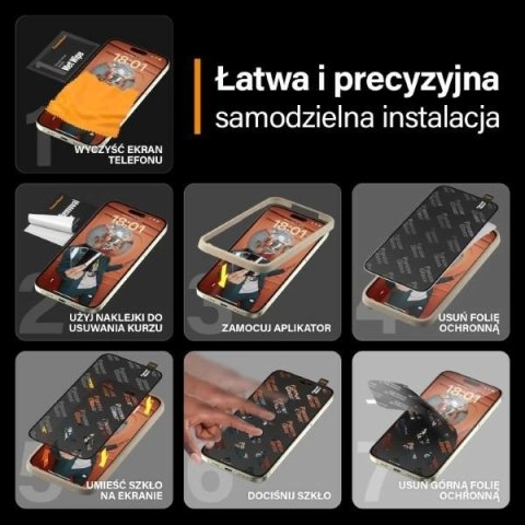Szkło hartowane PanzerGlass Ultra-Wide Fit z filtrem odblasków i niebieskiego światła z pozycjonerem na iPhone 15 Plus Szkło hartowane PanzerGlass Ultra-Wide Fit z filtrem odblasków i niebieskiego światła z pozycjonerem na iPhone 15 Plus