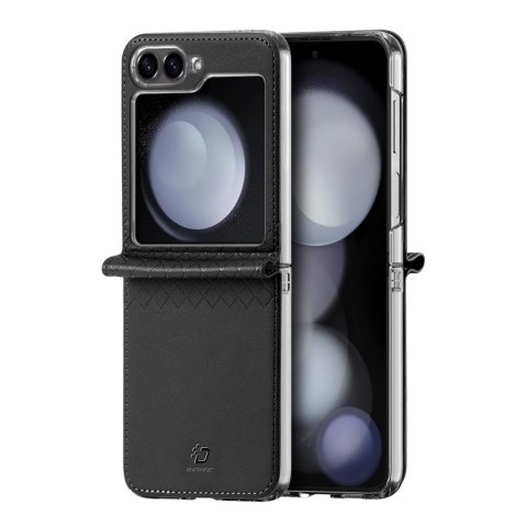 Etui Dux Ducis Bril skórzane na Samsung Galaxy Z Flip 6 - czarne Etui Dux Ducis Bril skórzane na Samsung Galaxy Z Flip 6 - czarne