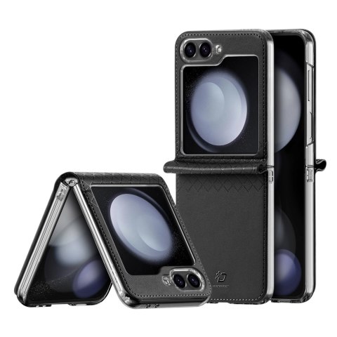 Etui Dux Ducis Bril skórzane na Samsung Galaxy Z Flip 6 - czarne Etui Dux Ducis Bril skórzane na Samsung Galaxy Z Flip 6 - czarne