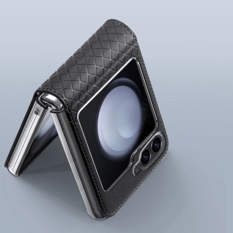 Etui Dux Ducis Bril skórzane na Samsung Galaxy Z Flip 6 - czarne Etui Dux Ducis Bril skórzane na Samsung Galaxy Z Flip 6 - czarne