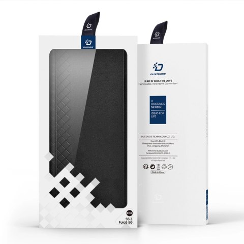 Etui Dux Ducis Brill skórzane na Samsung Galaxy Z Fold 6 z klapką i kieszonką na kartę - czarne Etui Dux Ducis Brill skórzane na Samsung Galaxy Z Fold 6 z klapką i kieszonką na kartę - czarne