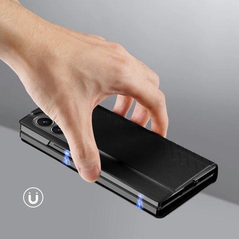 Etui Dux Ducis Brill skórzane na Samsung Galaxy Z Fold 6 z klapką i kieszonką na kartę - czarne Etui Dux Ducis Brill skórzane na Samsung Galaxy Z Fold 6 z klapką i kieszonką na kartę - czarne