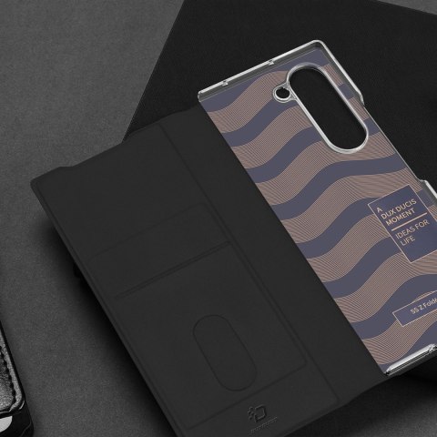 Etui Dux Ducis Brill skórzane na Samsung Galaxy Z Fold 6 z klapką i kieszonką na kartę - czarne Etui Dux Ducis Brill skórzane na Samsung Galaxy Z Fold 6 z klapką i kieszonką na kartę - czarne
