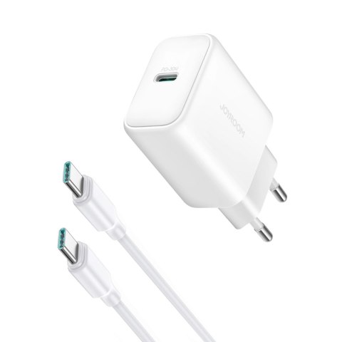 Ładowarka Joyroom JR-TCF24 sieciowa USB-C PD 30W QC SFC - biała + kabel USB-C 1m Ładowarka Joyroom JR-TCF24 sieciowa USB-C PD 30W QC SFC - biała + kabel USB-C 1m
