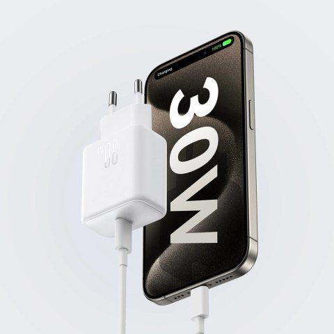 Ładowarka Joyroom JR-TCF24 sieciowa USB-C PD 30W QC SFC - biała + kabel USB-C 1m Ładowarka Joyroom JR-TCF24 sieciowa USB-C PD 30W QC SFC - biała + kabel USB-C 1m