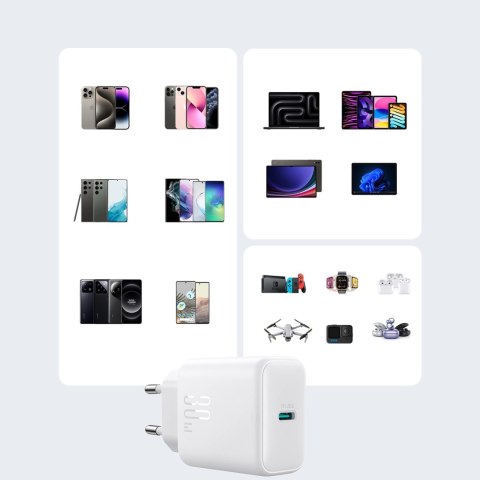 Ładowarka Joyroom JR-TCF24 sieciowa USB-C PD 30W QC SFC - biała + kabel USB-C 1m Ładowarka Joyroom JR-TCF24 sieciowa USB-C PD 30W QC SFC - biała + kabel USB-C 1m