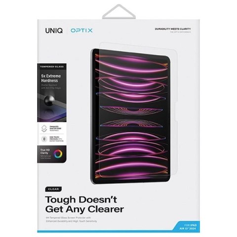 Szkło hartowane UNIQ Optix Clear z aplikatorem na iPad Air 13" 2024 Szkło hartowane UNIQ Optix Clear z aplikatorem na iPad Air 13" 2024
