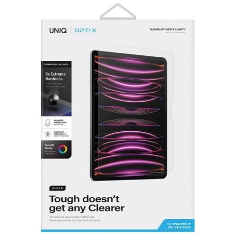 Szkło hartowane UNIQ Optix Clear z aplikatorem na iPad Pro 11" 2024 Szkło hartowane UNIQ Optix Clear z aplikatorem na iPad Pro 11" 2024