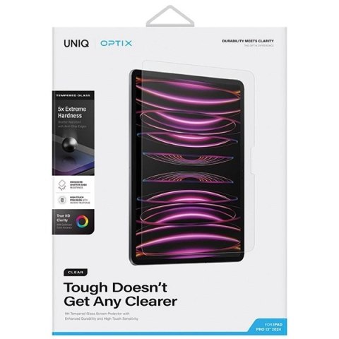 Szkło hartowane UNIQ Optix Clear z aplikatorem na iPad Pro 13" 2024 Szkło hartowane UNIQ Optix Clear z aplikatorem na iPad Pro 13" 2024