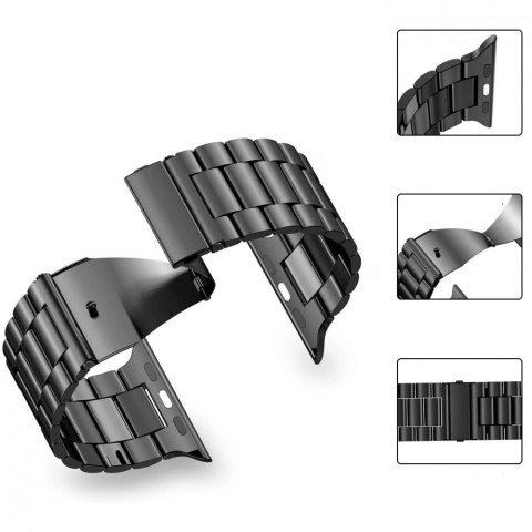 Bransoleta Tech-Protect Stainless na Apple Watch 4 / 5 / 6 / 7 / 8 / 9 / SE / Ultra 1 / 2 (42/44/45/49 mm) - czarna Bransoleta Tech-Protect Stainless na Apple Watch 4 / 5 / 6 / 7 / 8 / 9 / SE / Ultra 1 / 2 (42/44/45/49 mm) - czarna