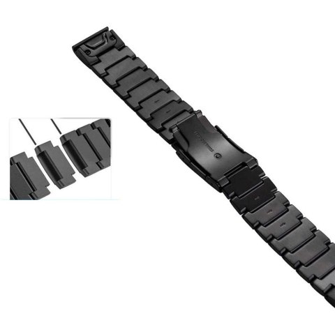 Bransoleta Tech-Protect SteelBand na Garmin Fenix 3 / 5X / 3HR / 5X Plus / 6X / 6X Pro / 7X - czarna Bransoleta Tech-Protect SteelBand na Garmin Fenix 3 / 5X / 3HR / 5X Plus / 6X / 6X Pro / 7X - czarna