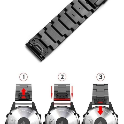 Bransoleta Tech-Protect SteelBand na Garmin Fenix 3 / 5X / 3HR / 5X Plus / 6X / 6X Pro / 7X - czarna Bransoleta Tech-Protect SteelBand na Garmin Fenix 3 / 5X / 3HR / 5X Plus / 6X / 6X Pro / 7X - czarna