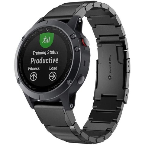 Bransoleta Tech-Protect SteelBand na Garmin Fenix 3 / 5X / 3HR / 5X Plus / 6X / 6X Pro / 7X - czarna Bransoleta Tech-Protect SteelBand na Garmin Fenix 3 / 5X / 3HR / 5X Plus / 6X / 6X Pro / 7X - czarna