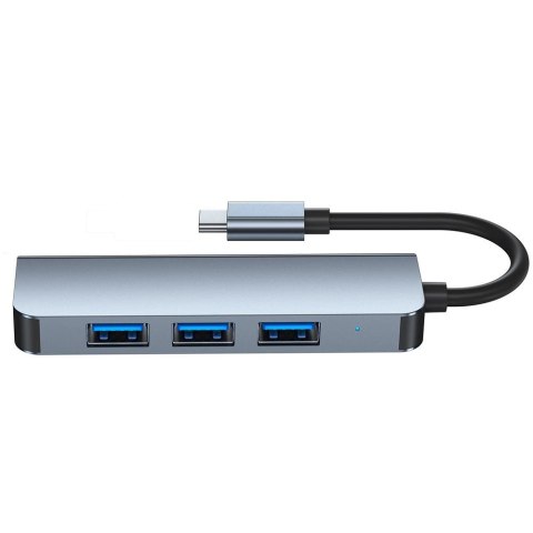 HUB Tech-Protect V1 4w1 USB-C - 3x USB-A 2.0 / USB-A 3.0 - szary HUB Tech-Protect V1 4w1 USB-C - 3x USB-A 2.0 / USB-A 3.0 - szary