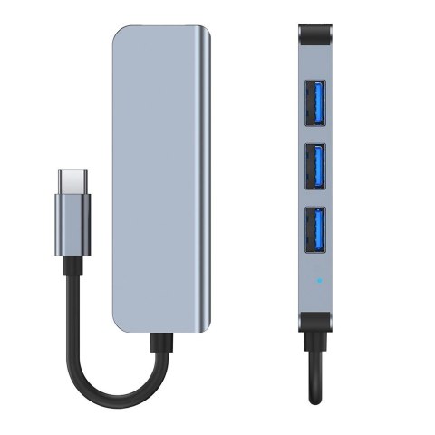 HUB Tech-Protect V1 4w1 USB-C - 3x USB-A 2.0 / USB-A 3.0 - szary HUB Tech-Protect V1 4w1 USB-C - 3x USB-A 2.0 / USB-A 3.0 - szary
