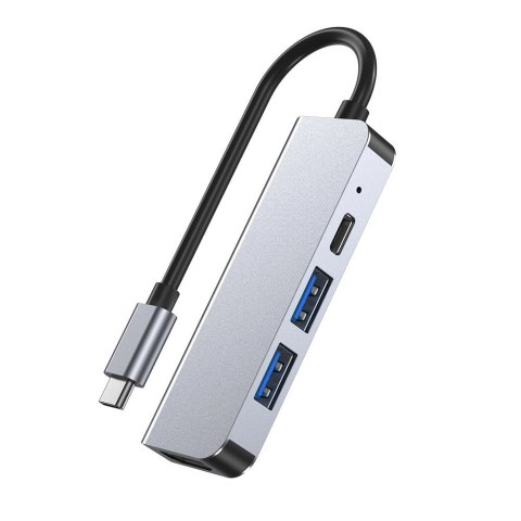 HUB Tech-Protect V2 4w1 USB-C - USB-A 3.0 / USB-A 2.0 / USB-C / HDMI - szary HUB Tech-Protect V2 4w1 USB-C - USB-A 3.0 / USB-A 2.0 / USB-C / HDMI - szary
