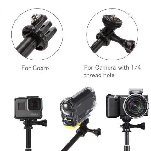 Monopad Tech-Protect na GoPro Hero z selfie stickiem do 92cm - czarny Monopad Tech-Protect na GoPro Hero z selfie stickiem do 92cm - czarny