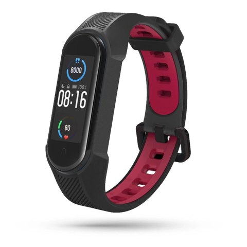 Pasek Tech-Protect Armour na Xiaomi Mi Smart Band 5 / 6 / 6 NFC - czarno-czerwony Pasek Tech-Protect Armour na Xiaomi Mi Smart Band 5 / 6 / 6 NFC - czarno-czerwony
