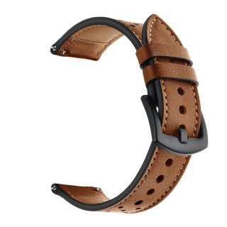Pasek Tech-Protect Leather na Samsung Galaxy Watch 4 / 5 / 5 Pro / 6 / 7 / FE - brązowy