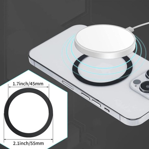 Pierścień magnetyczny Tech-Protect MagMat MagSafe uniwersalny - czarny / srebrny (2 szt.) Pierścień magnetyczny Tech-Protect MagMat MagSafe uniwersalny - czarny / srebrny (2 szt.)