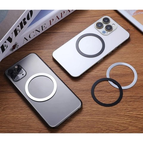 Pierścień magnetyczny Tech-Protect MagMat MagSafe uniwersalny - czarny / srebrny (2 szt.) Pierścień magnetyczny Tech-Protect MagMat MagSafe uniwersalny - czarny / srebrny (2 szt.)