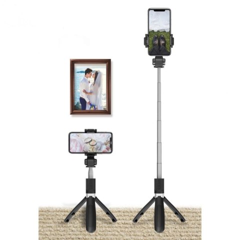 Selfie stick Tech-Protect L01S Bluetooth z tripodem do 70cm - czarny Selfie stick Tech-Protect L01S Bluetooth z tripodem do 70cm - czarny
