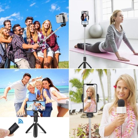 Selfie stick Tech-Protect L01S Bluetooth z tripodem do 70cm - czarny Selfie stick Tech-Protect L01S Bluetooth z tripodem do 70cm - czarny