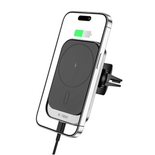 Uchwyt Tech-Protect CW19 samochodowy magnetyczny MagSafe z ładowarką indukcyjną 15W na kratkę wentylacji - czarny