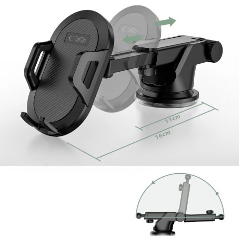 Uchwyt Tech-Protect V1 samochodowy na telefon na szybę / kokpit - czarny Uchwyt Tech-Protect V1 samochodowy na telefon na szybę / kokpit - czarny