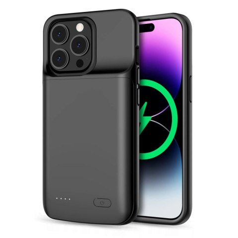 Etui Tech-Protect PowerCase na iPhone 14 / 14 Pro z powerbankiem 4800mAh - czarne Etui Tech-Protect PowerCase na iPhone 14 / 14 Pro z powerbankiem 4800mAh - czarne