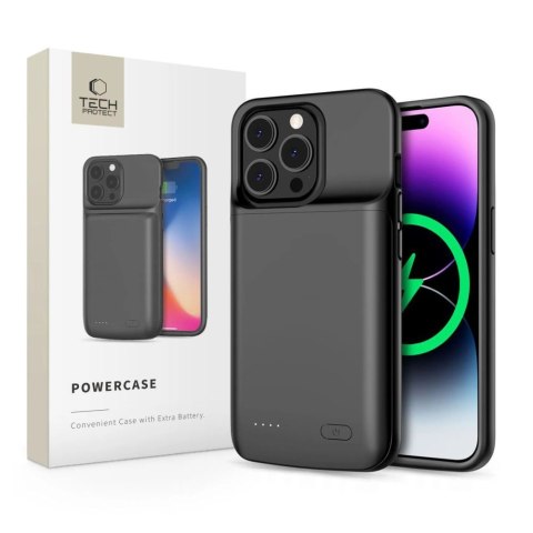 Etui Tech-Protect PowerCase na iPhone 14 / 14 Pro z powerbankiem 4800mAh - czarne Etui Tech-Protect PowerCase na iPhone 14 / 14 Pro z powerbankiem 4800mAh - czarne