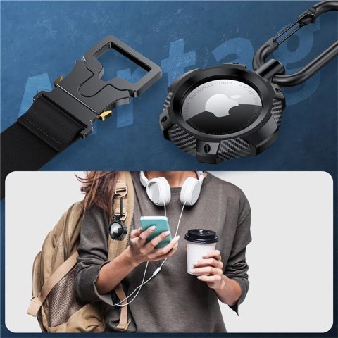Etui Tech-Protect TPUCarbon na Apple AirTag - czarne