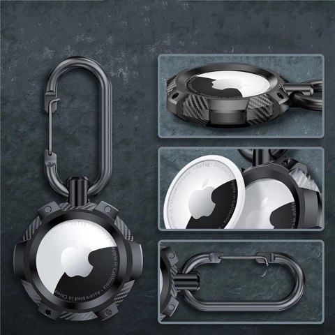 Etui Tech-Protect TPUCarbon na Apple AirTag - czarne
