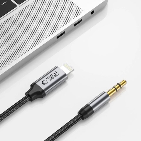 Kabel Tech-Protect UltraBoost audio Lightning / mini jack 3.5mm 1m - czarny Kabel Tech-Protect UltraBoost audio Lightning / mini jack 3.5mm 1m - czarny