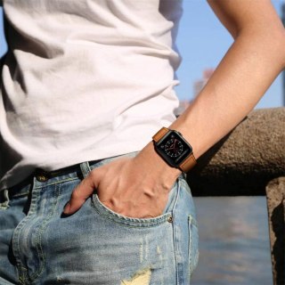 Pasek Tech-Protect Leatherfit na Apple Watch 4 / 5 / 6 / 7 / 8 / 9 / SE (38/40/41 mm) - brązowy