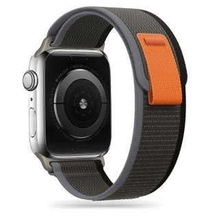Pasek Tech-Protect Nylon na Apple Watch 4 / 5 / 6 / 7 / 8 / 9 / SE / Ultra 1 / 2 (42/44/45/49 mm) - czarno-pomarańczowy