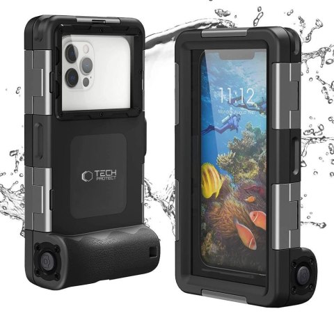 Pokrowiec Tech-Protect Waterproof Case wodoodporny IPX8 na smartfony 4.7-6.7" - czarny