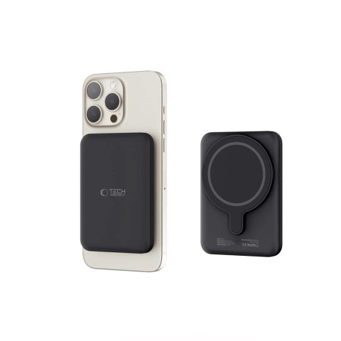 Powerbank Tech-Protect LifeMag PB10 z MagSafe 5000mAh 15W port USB-C - czarny + kabel USB-C Powerbank Tech-Protect LifeMag PB10 z MagSafe 5000mAh 15W port USB-C - czarny + kabel USB-C