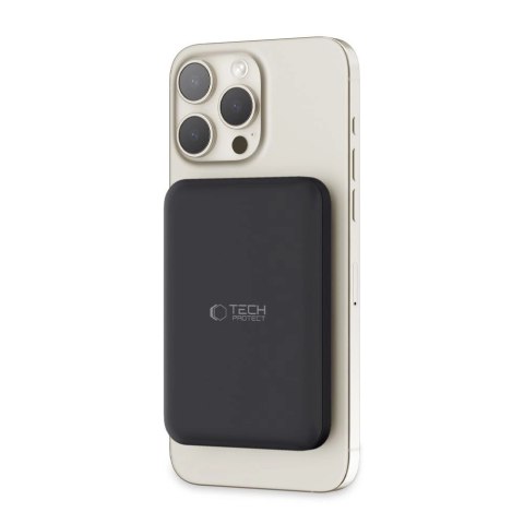 Powerbank Tech-Protect LifeMag PB10 z MagSafe 5000mAh 15W port USB-C - czarny + kabel USB-C Powerbank Tech-Protect LifeMag PB10 z MagSafe 5000mAh 15W port USB-C - czarny + kabel USB-C
