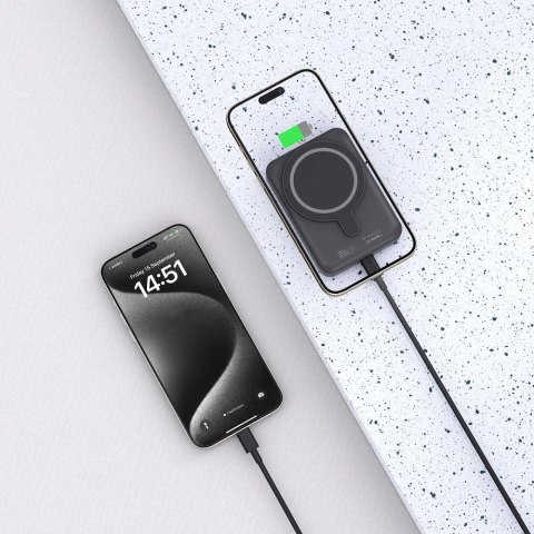 Powerbank Tech-Protect LifeMag PB11 z MagSafe 10000mAh 15W port USB-C - czarny + kabel USB-C Powerbank Tech-Protect LifeMag PB11 z MagSafe 10000mAh 15W port USB-C - czarny + kabel USB-C