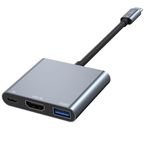 HUB Tech-Protect V1 3w1 USB-C - USB-A 3.0 / USB-C PD 100W / HDMI 4K 30Hz - szary HUB Tech-Protect V1 3w1 USB-C - USB-A 3.0 / USB-C PD 100W / HDMI 4K 30Hz - szary