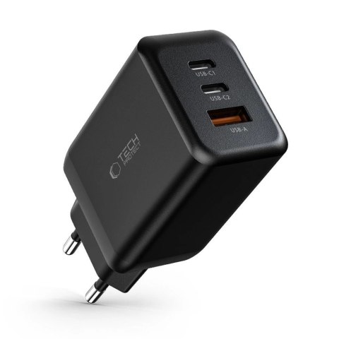 Ładowarka Tech-Protect C65W sieciowa 2x USB-C PD 65W / USB-A QC 3.0 - czarna