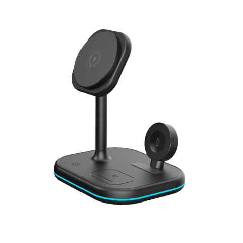 Ładowarka Tech-Protect QI15W-A27 indukcyjna 3w1 ze stojakiem z MagSafe na smartfon / Apple Watch / AirPods - czarna