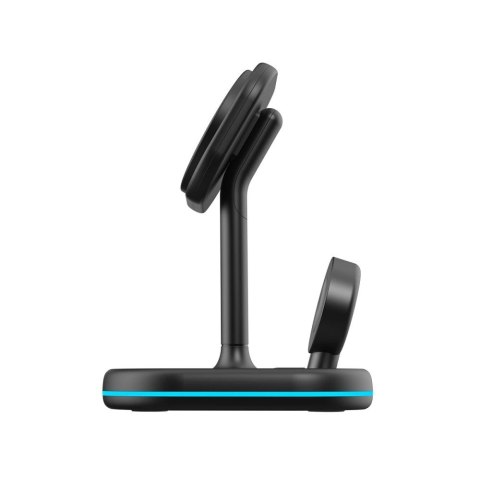 Ładowarka Tech-Protect QI15W-A27 indukcyjna 3w1 ze stojakiem z MagSafe na smartfon / Apple Watch / AirPods - czarna