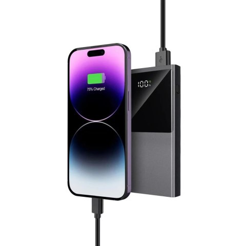 Powerbank Tech-Protect PB12 10000mAh 22.5W 2x USB-A / USB-C / Lightning z kablem USB-C / USB-A - szary Powerbank Tech-Protect PB12 10000mAh 22.5W 2x USB-A / USB-C / Lightning z kablem USB-C / USB-A - szary